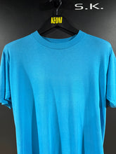 Load image into Gallery viewer, 1980s Vintage Turquoise / Aqua Blue Single Stitch Blank Tee L
