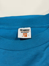 Load image into Gallery viewer, 1980s Vintage Turquoise / Aqua Blue Single Stitch Blank Tee L
