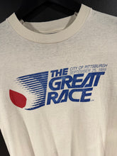 Load image into Gallery viewer, 1985 Vintage Pittsburgh 1988 The Great Race Single Stitch Soft Thin Faded Distressed Grunge Tee M

