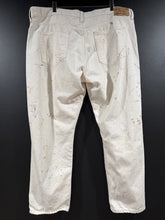 Load image into Gallery viewer, 2010s Vintage Polo Ralph Lauren Paint Splatter Cream Wide Cropped Denim Jeans
