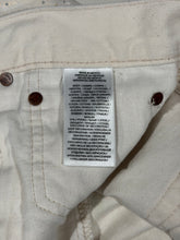 Load image into Gallery viewer, 2010s Vintage Polo Ralph Lauren Paint Splatter Cream Wide Cropped Denim Jeans
