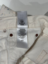 Load image into Gallery viewer, 2010s Vintage Polo Ralph Lauren Paint Splatter Cream Wide Cropped Denim Jeans
