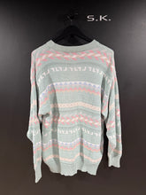 Load image into Gallery viewer, 1980s Vintage Van Heusen Pastel Knit Grunge Dad Sweater XL
