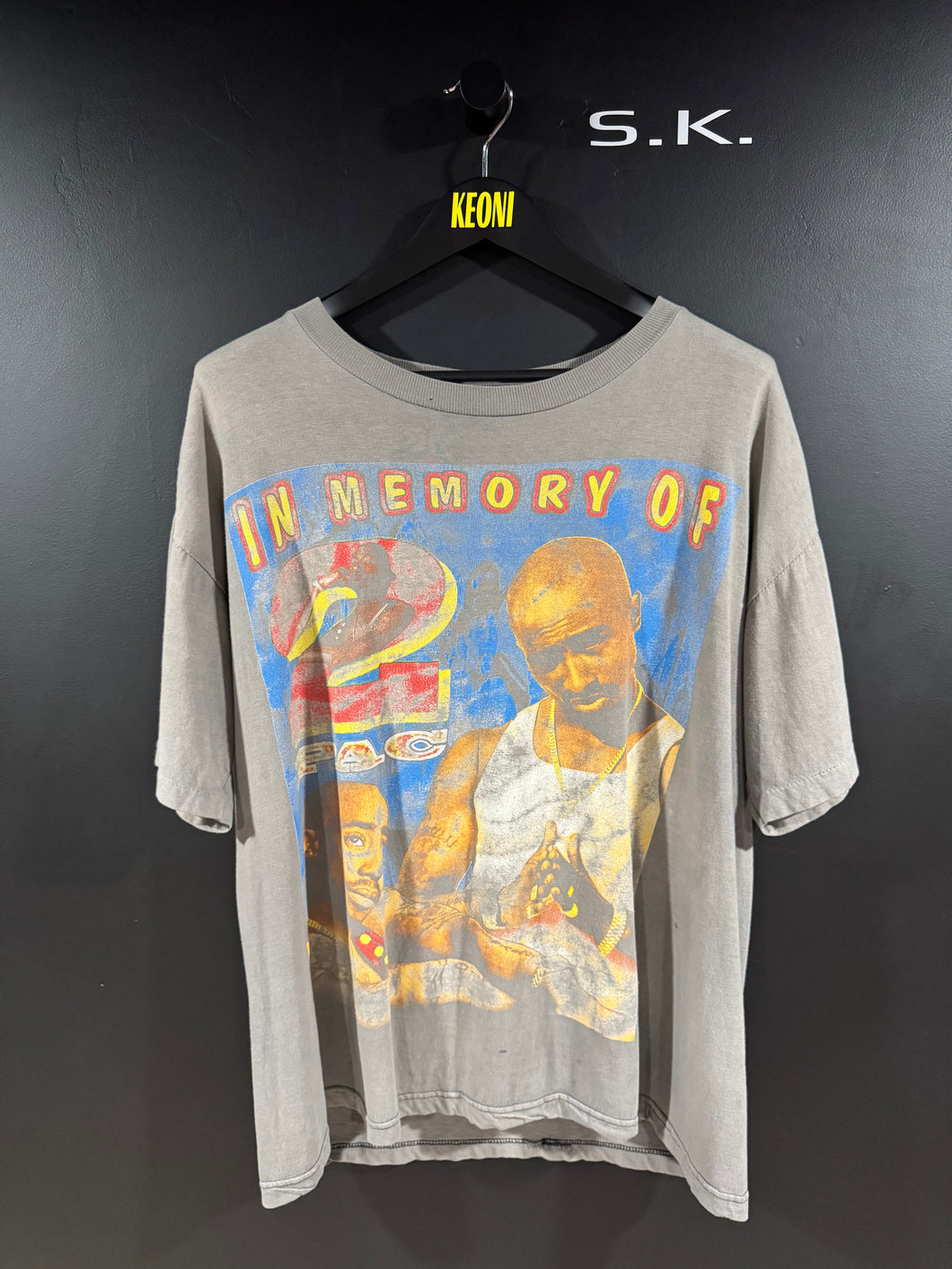 1990s Vintage 2pac Tupac “All Eyez On Me” Faded Distressed Single Stitch Rap Tee XL