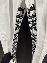 Load image into Gallery viewer, VLONE Old English Stacked Extended White Denim Jeans XXL
