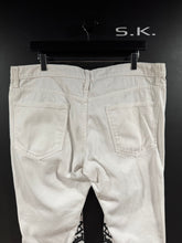Load image into Gallery viewer, VLONE Old English Stacked Extended White Denim Jeans XXL
