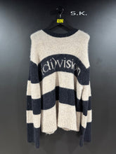 Load image into Gallery viewer, Division (di)vision Striped Logo Knit Alpaca Wool Sweater L
