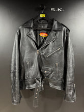 Load image into Gallery viewer, 1990s Vintage MAS Distressed Faded Leather Motorcycle Jacket XL
