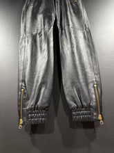 Load image into Gallery viewer, 2010s Vintage Leather Pants Red Lining YKK Zippers 34
