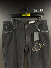 Load image into Gallery viewer, Siberia Hills Studded Saturn Black Denim Jeans 34 BNWT
