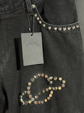 Load image into Gallery viewer, Siberia Hills Studded Saturn Black Denim Jeans 34 BNWT
