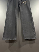 Load image into Gallery viewer, Siberia Hills Studded Saturn Black Denim Jeans 34 BNWT

