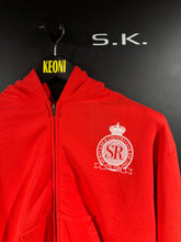 Load image into Gallery viewer, Sporty &amp; Rich Royal Club Red Cropped Zip Up Hoodie M
