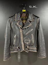Load image into Gallery viewer, 1990s Vintage UNIK Leather Collections Distressed Faded Leather Motorcycle Jacket 42
