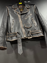 Load image into Gallery viewer, 1990s Vintage UNIK Leather Collections Distressed Faded Leather Motorcycle Jacket 42
