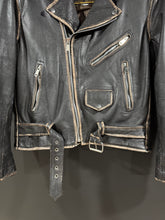 Load image into Gallery viewer, 1990s Vintage UNIK Leather Collections Distressed Faded Leather Motorcycle Jacket 42
