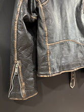Load image into Gallery viewer, 1990s Vintage UNIK Leather Collections Distressed Faded Leather Motorcycle Jacket 42
