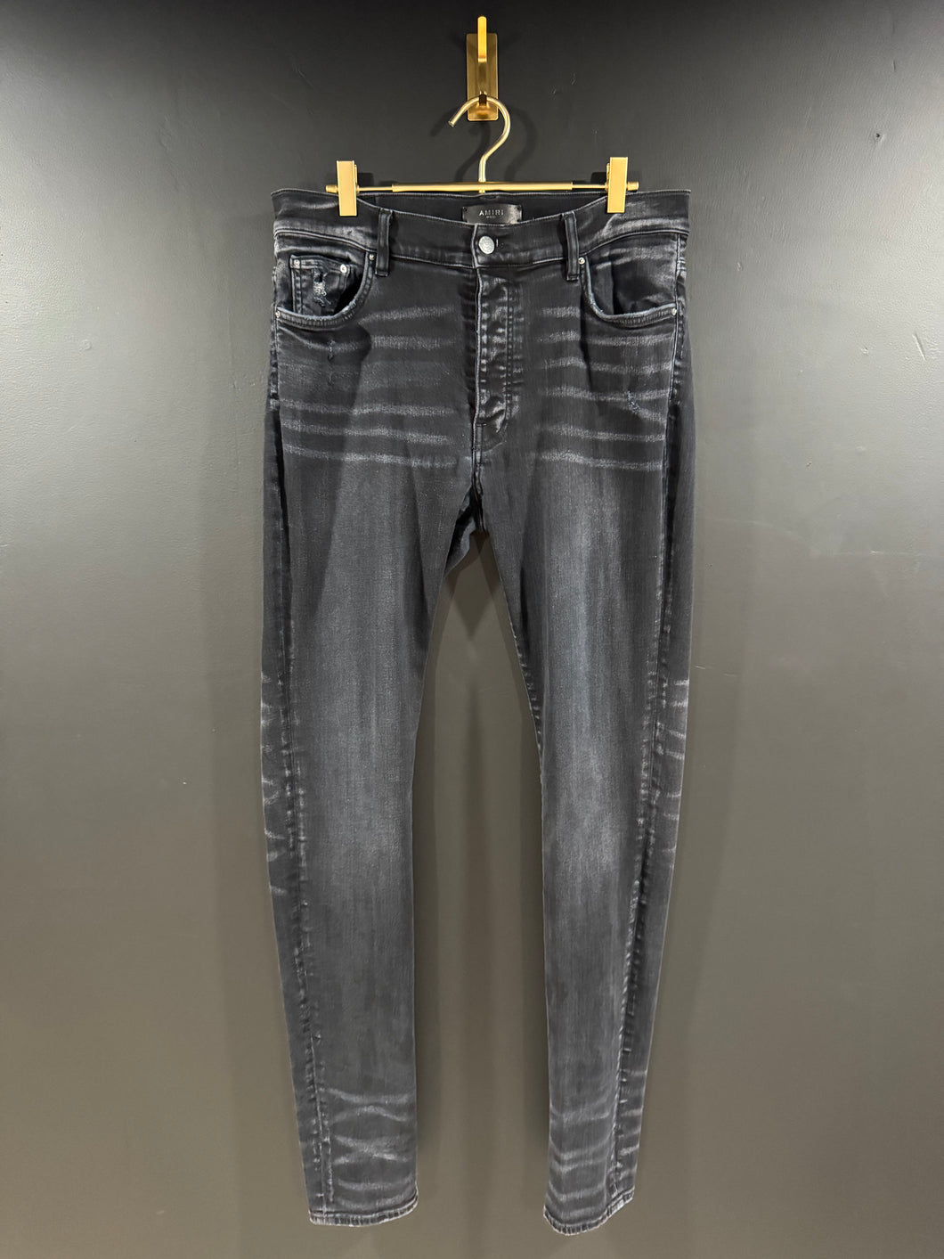 Amiri Faded Black Stack Denim Jeans 34x32